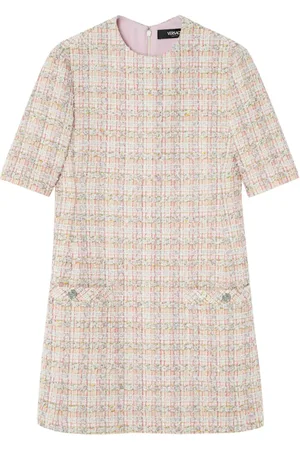 VERSACE A-line tweed mini dress