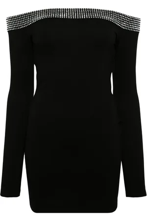 DAVID KOMA Crystal-embellished off-shoulder dress