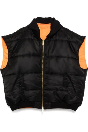 Vetements Hooded logo bomber vest