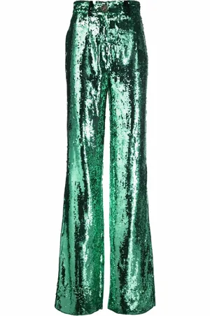 Philipp Plein Sequin-embellished wide-leg trousers