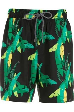 AMIR SLAMA Leaf-print swim shorts