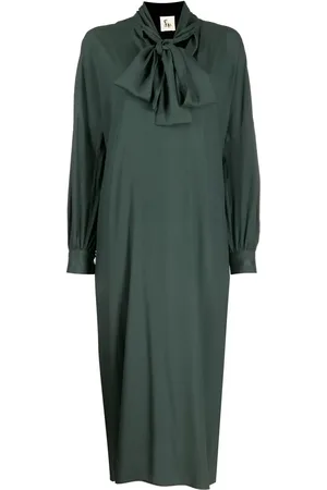 Paula Scarf-detail scoop neck dress