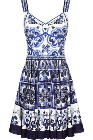 Dolce & Gabbana Majolica-print bustier minidress