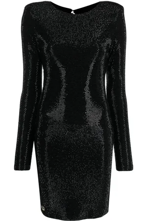 Philipp Plein Crystal-embellished backless dress