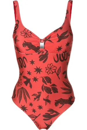 Lygia & Nanny Roberta logo-plaque swimsuit