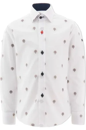 M. Moustache Maple-embroidered organic cotton dress shirt