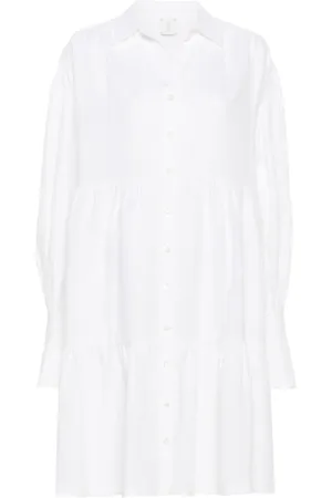 ELEVENTY Tiered linen mini dress