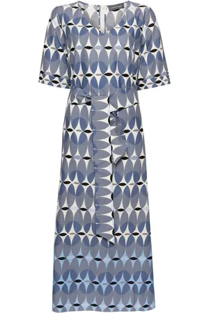 LORENA ANTONIAZZI Geometric-print midi dress
