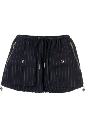 Cynthia Rowley Pinstripe-pattern drawstring-waistband shorts