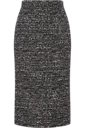 Alberta Ferretti High-waist tweed pencil skirt