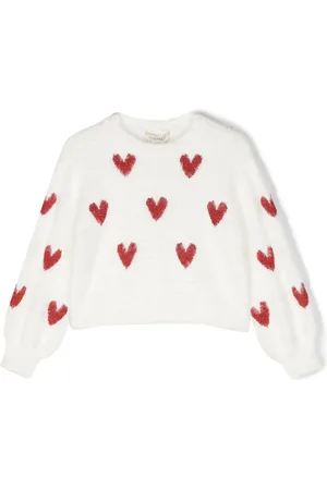 Twin-Set Heart-embroidered brushed jumper