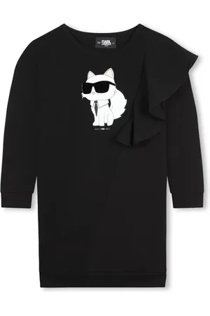 Karl Lagerfeld Choupette-print crew-neck dress