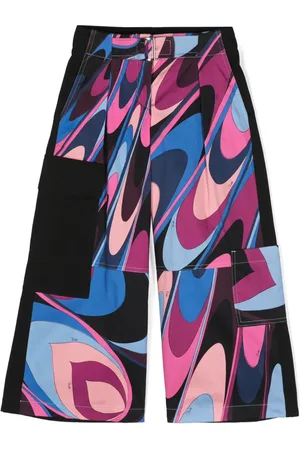 PUCCI Junior Marmo-print wide-leg trousers
