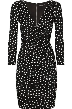 Dolce & Gabbana Polka dot-print draped minidress