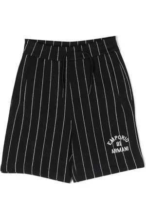 Emporio Armani Embroidered-logo striped shorts