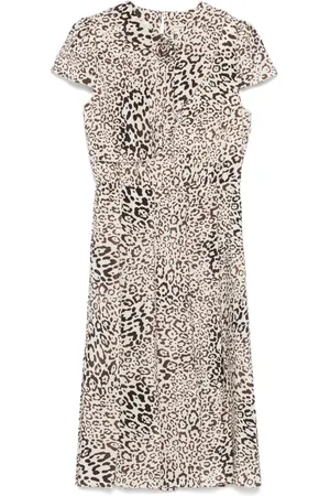 Alessandra Rich Leopard-print pleated midi dress