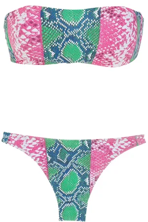 AMIR SLAMA Snakeskin-print bikini set