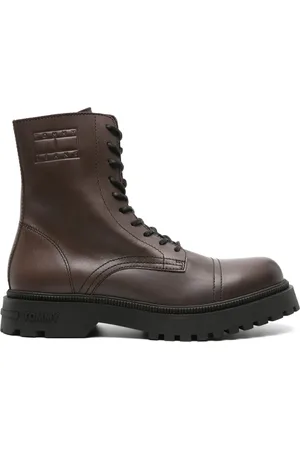 Tommy Hilfiger Logo-debossed leather boots