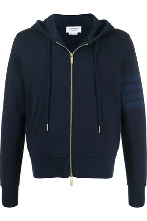 Thom Browne 4-Bar zip-up loopback-cotton hoodie