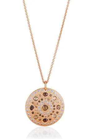 De Beers 18kt rose gold Talisman Large Medal diamond pendant necklace