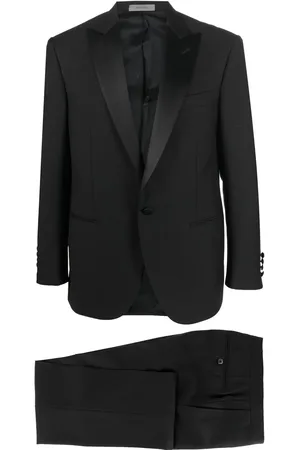 corneliani Peak lapel single-breasted virgin-wool suit