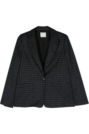 FORTE FORTE Grid-pattern single-breasted blazer