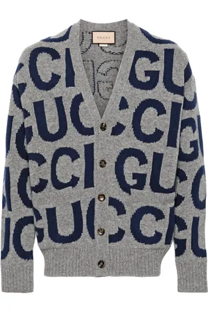 Gucci Logo-intarsia wool cardigan