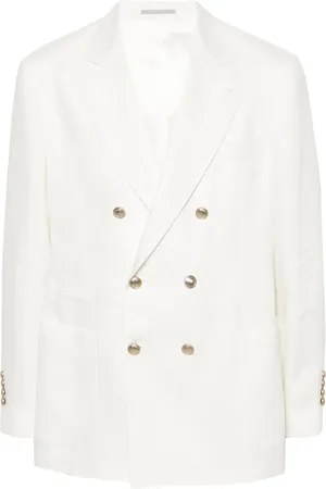 Brunello Cucinelli Double-breasted linen blazer