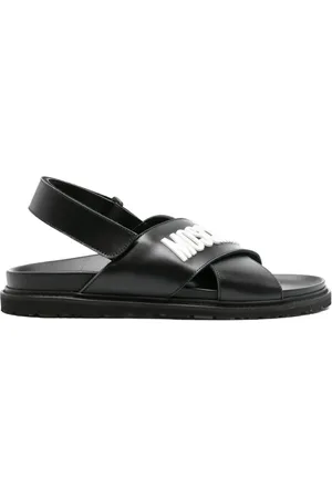 Moschino Logo-plaque leather sandals