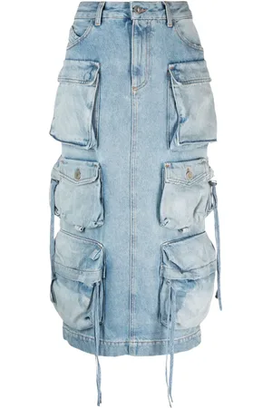 The Attico Denim cargo skirt