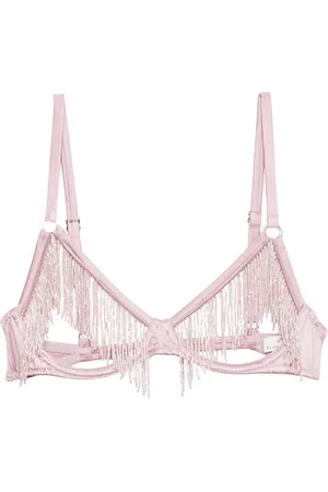 FLEUR DU MAL Beaded fringe ouvert bra