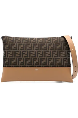 Fendi FF-jacquard clutch bag