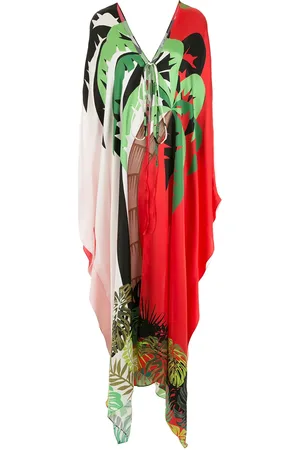 AMIR SLAMA Palm leaf print beach kaftan