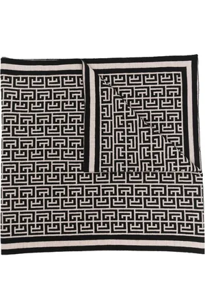 Balmain Monogram-motif merino scarf