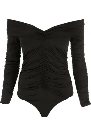 AMIR SLAMA Ruched long-sleeves bodysuit