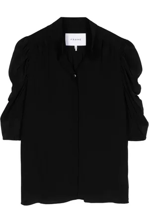 Frame Ruched silk blouse