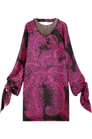 Puccini Struzzo-print silk kaftan