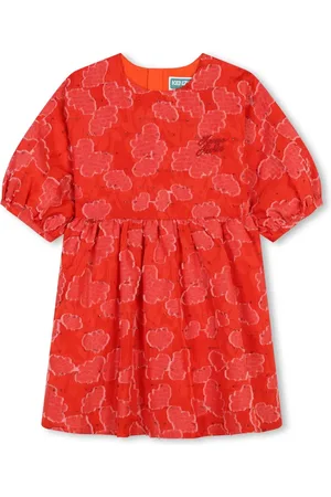 Kenzo Logo-embroidered floral-print dress