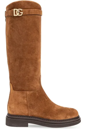 Dolce & Gabbana DG-logo suede boots