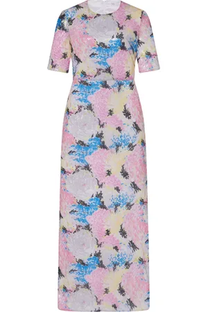 ROSETTA GETTY Floral-motif sequinned maxi dress