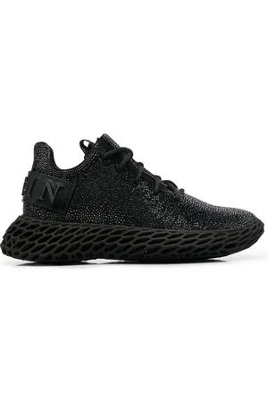 Philipp Plein Crystal-embellished leather sneakers