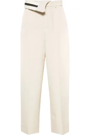 Fendi Foldover waist gabardine trousers