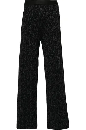 Palm Angels Monogram-jacquard knitted trousers