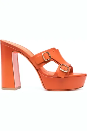 santoni 115mm leather platform sandals
