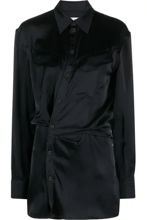 OFF-WHITE Ruched asymmetric shirt dress