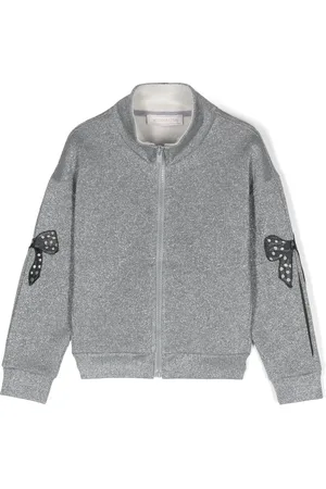 MONNALISA Lurex zip-up sweatshirt