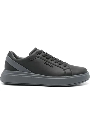 Calvin Klein Logo-plaque leather sneakers