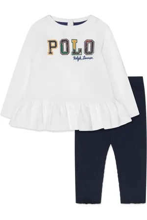 Ralph Lauren Logo-embroidered ribbed trouser set
