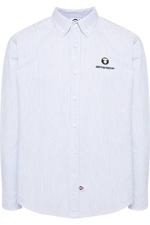 A Bathing Ape Logo-patch striped shirt