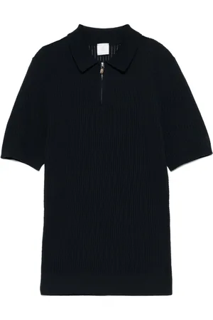 ELEVENTY Ribbed-knit polo shirt
